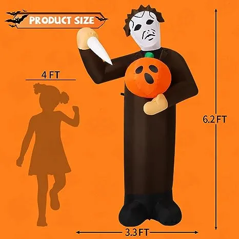 6.2 FT Tall Inflatable Scary Pumpkin Killer