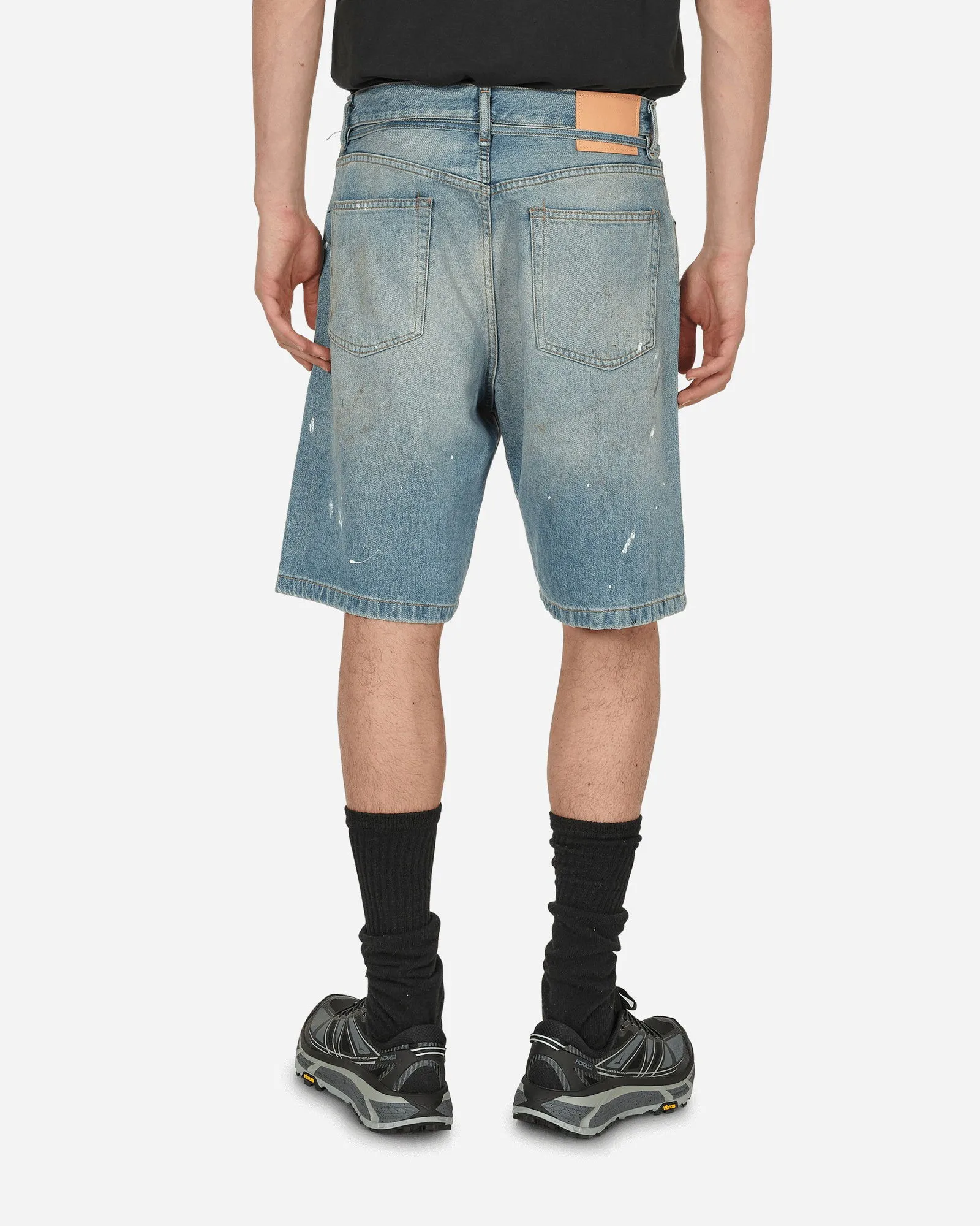 Acne Studios Loose Fit Washed Denim Shorts Light Blue