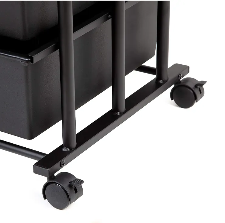 ADJUSTABLE HEIGHT 3DRAWER CART MATTE BLACK