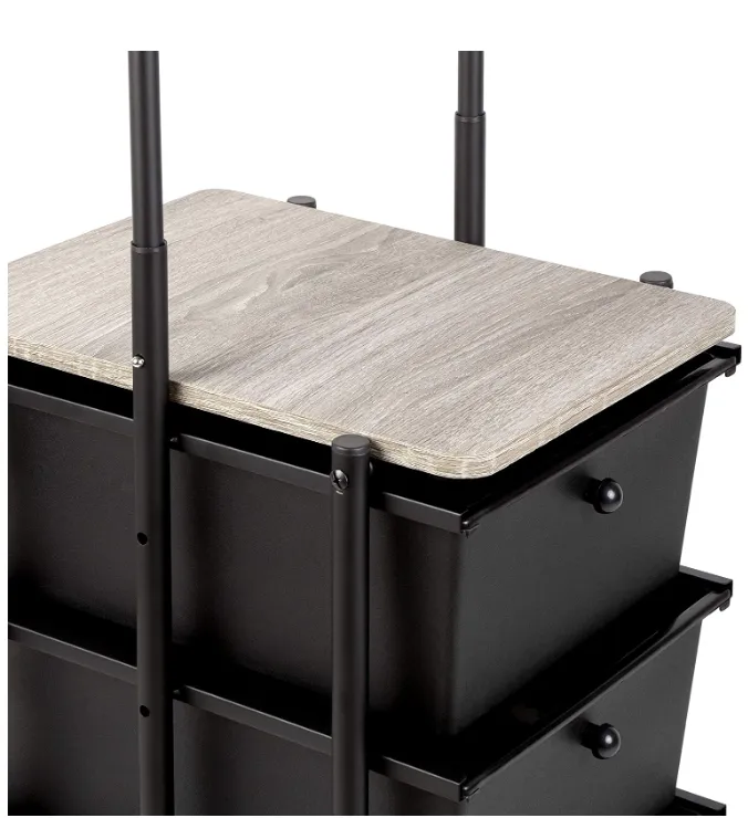 ADJUSTABLE HEIGHT 3DRAWER CART MATTE BLACK