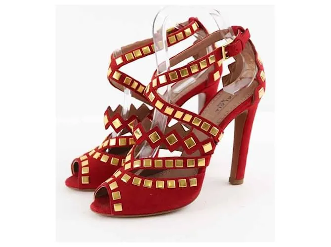 Alaïa Tacones de gamuza Roja 