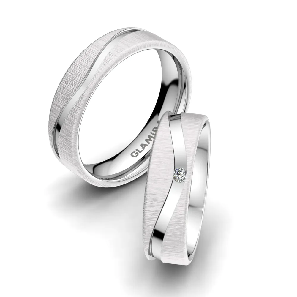 Anillo de boda Bright Feather 6 mm