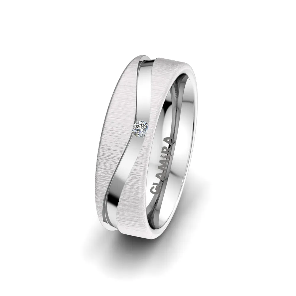 Anillo de boda Bright Feather 6 mm