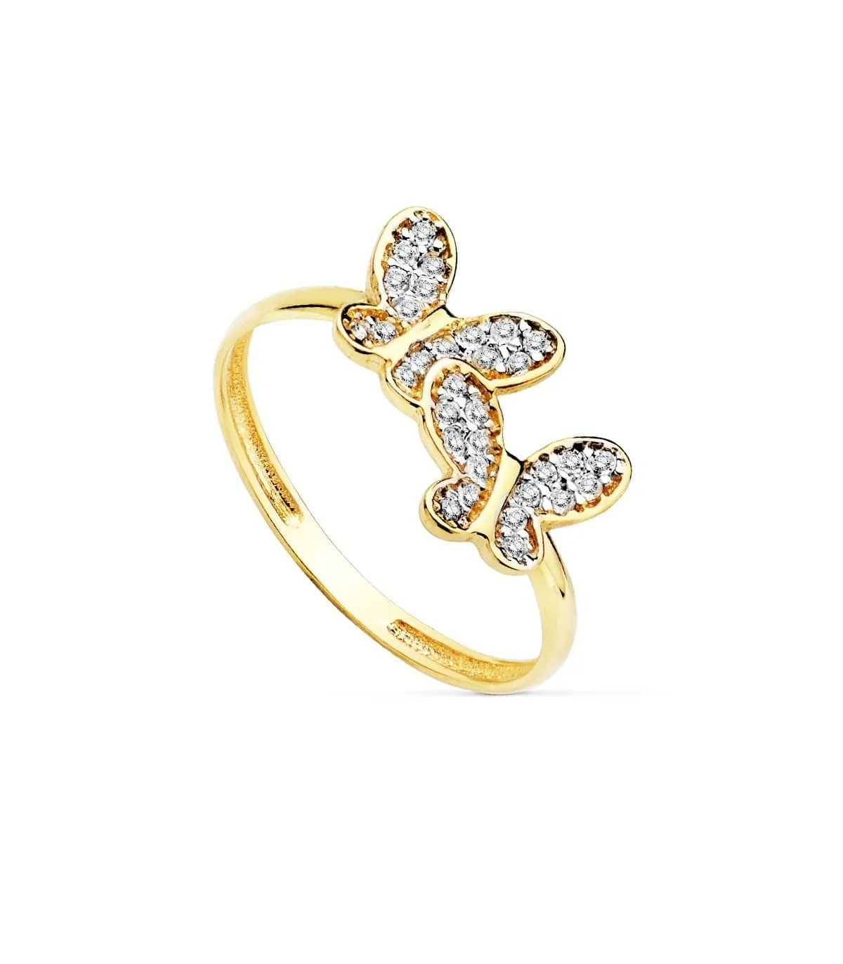Anillo de Mujer Oro bicolor 18K Greta Mariposas