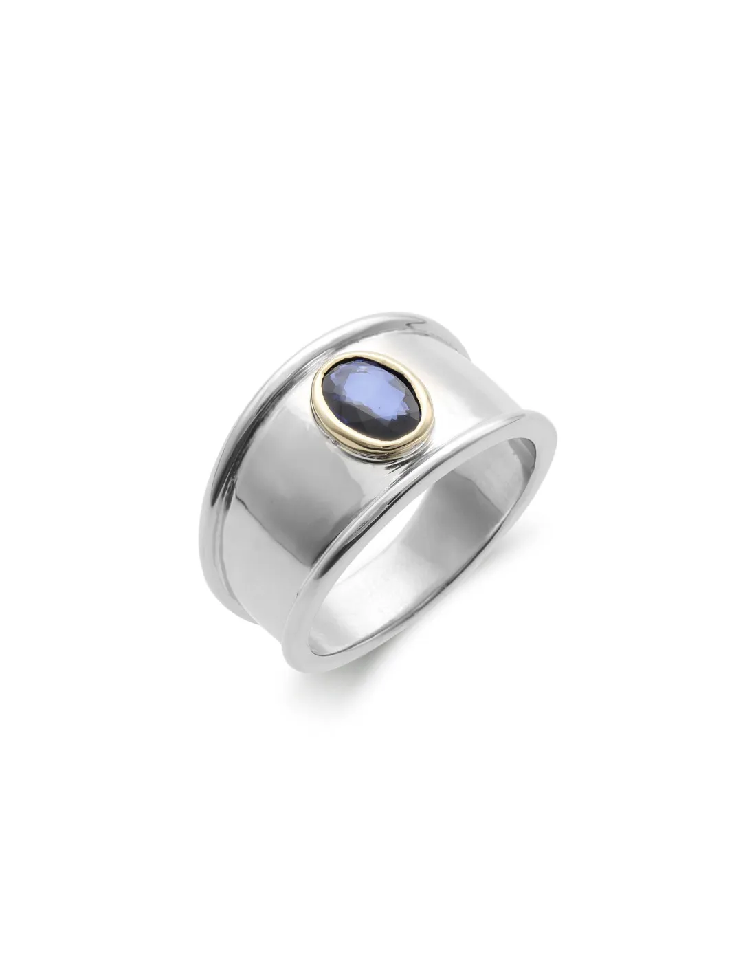 ANILLO PLATAORO Y ZAFIRO