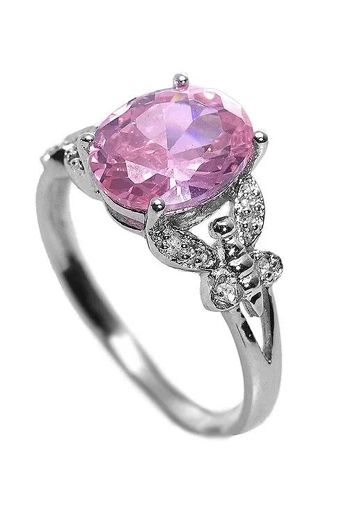 ANILLO PLATA ROSA DE FRANCIA Y CIRCONITAS. 103_SR826R