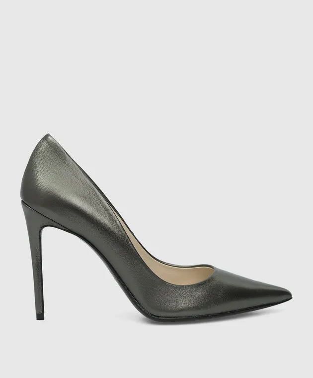 Babe Pay Pls Dark Green Leather Pumps