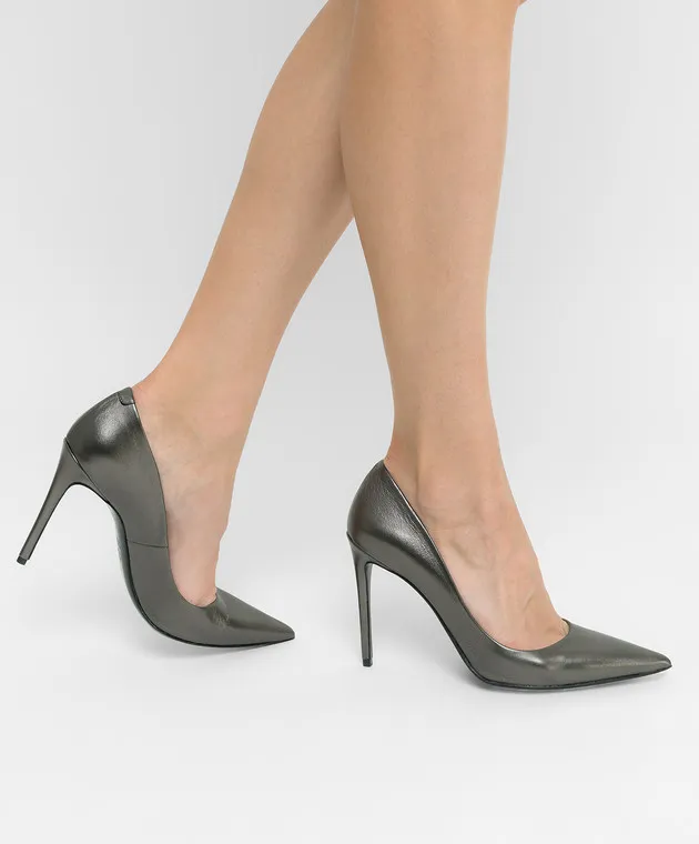 Babe Pay Pls Dark Green Leather Pumps