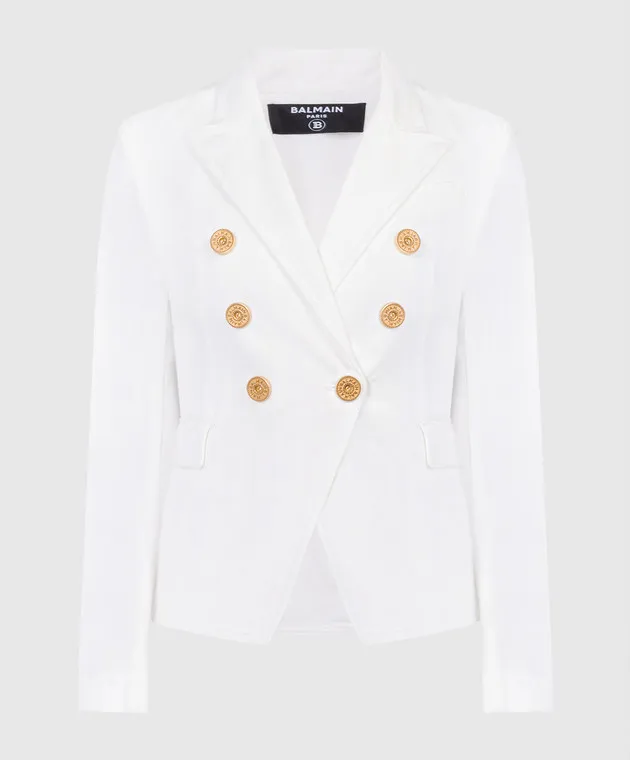 BALMAIN WHITE DOUBLEBREASTED JACKET