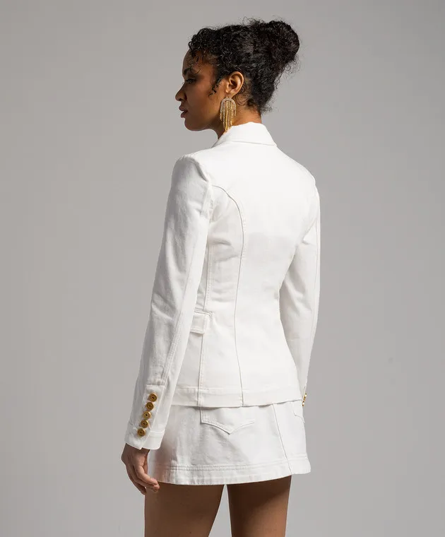 BALMAIN WHITE DOUBLEBREASTED JACKET