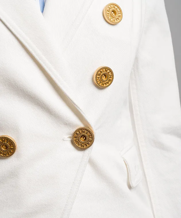 BALMAIN WHITE DOUBLEBREASTED JACKET