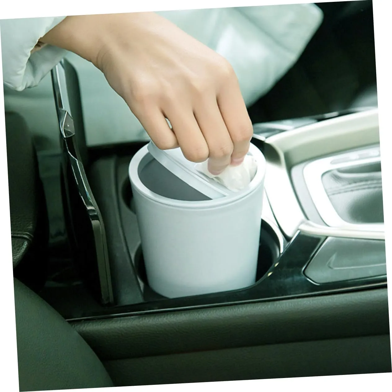 BELLIFFY Bote de Basura para Automóvil para Escritorio de Automóvil Mini Bote de Basura Tapa para Escritorio Bote de Basura Acce