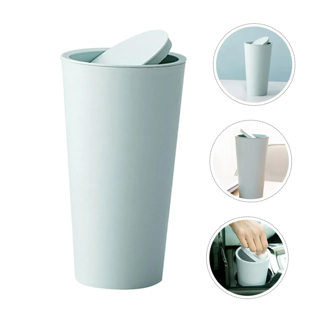 BELLIFFY Bote de Basura para Automóvil para Escritorio de Automóvil Mini Bote de Basura Tapa para Escritorio Bote de Basura Acce