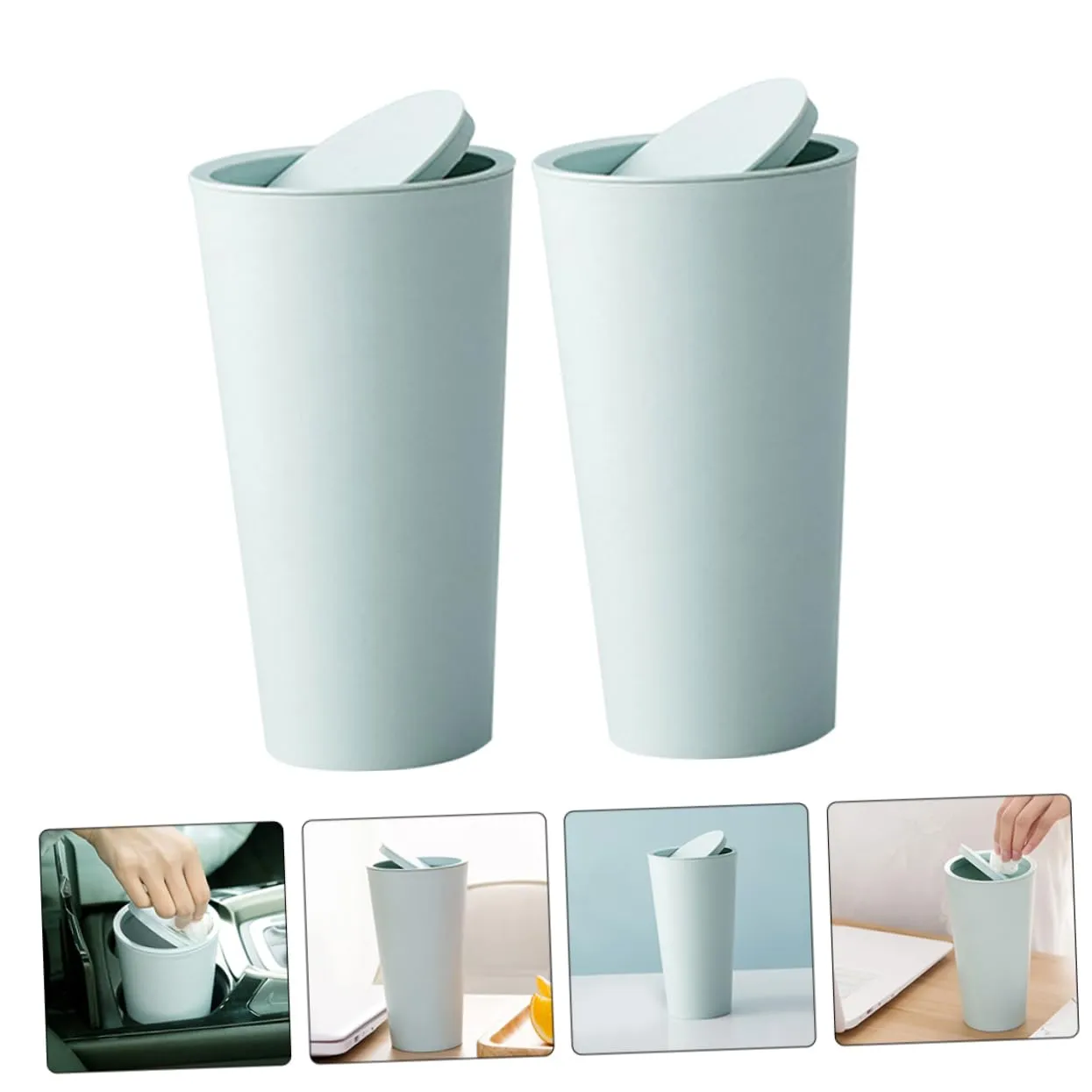 BELLIFFY Bote de Basura para Automóvil para Escritorio de Automóvil Mini Bote de Basura Tapa para Escritorio Bote de Basura Acce