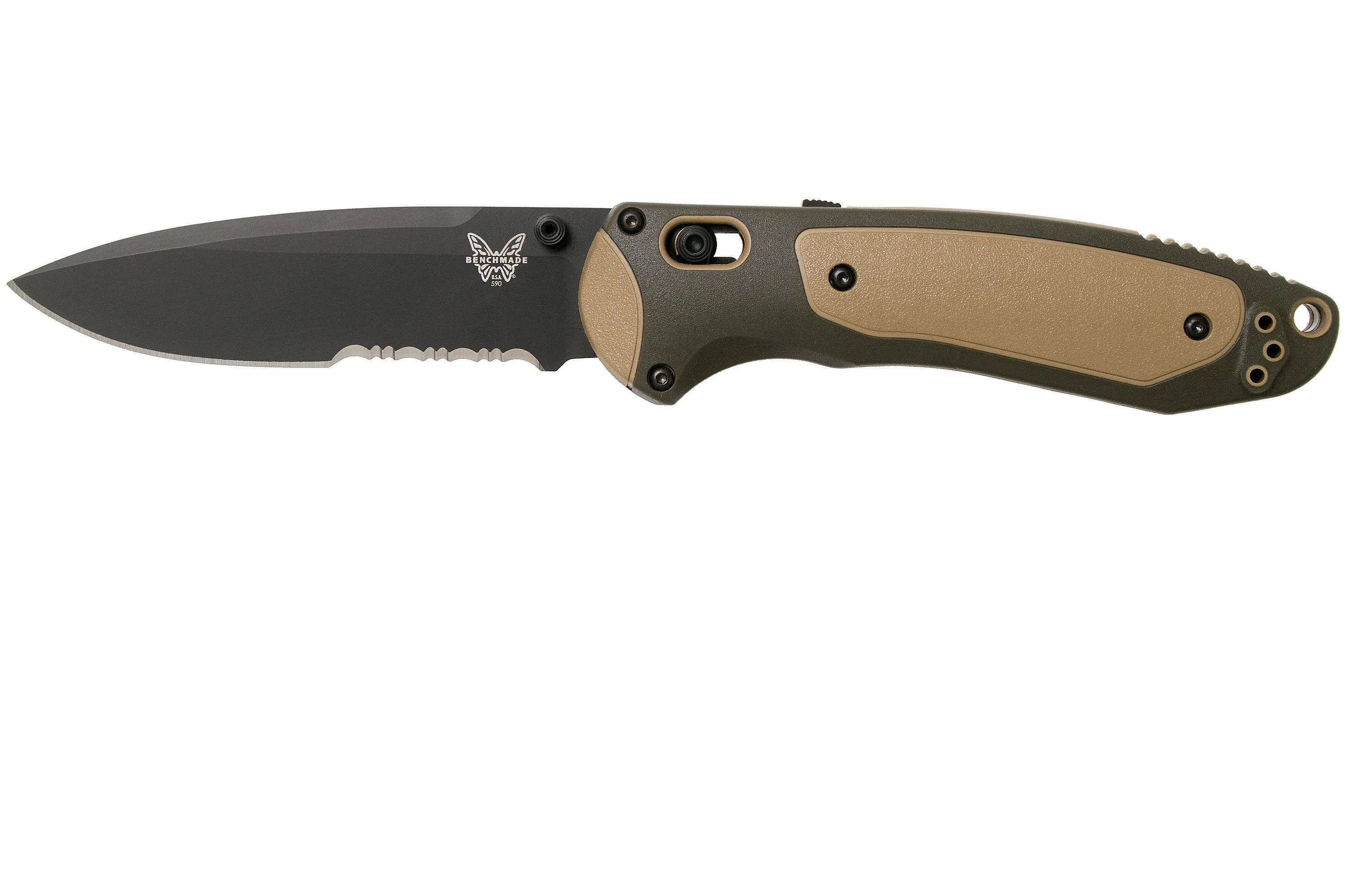BENCHMADE BOOST FEDERAL GOVERNMENT EXCLUSIVE 590SBK1 TAN SERRATED NAVAJA