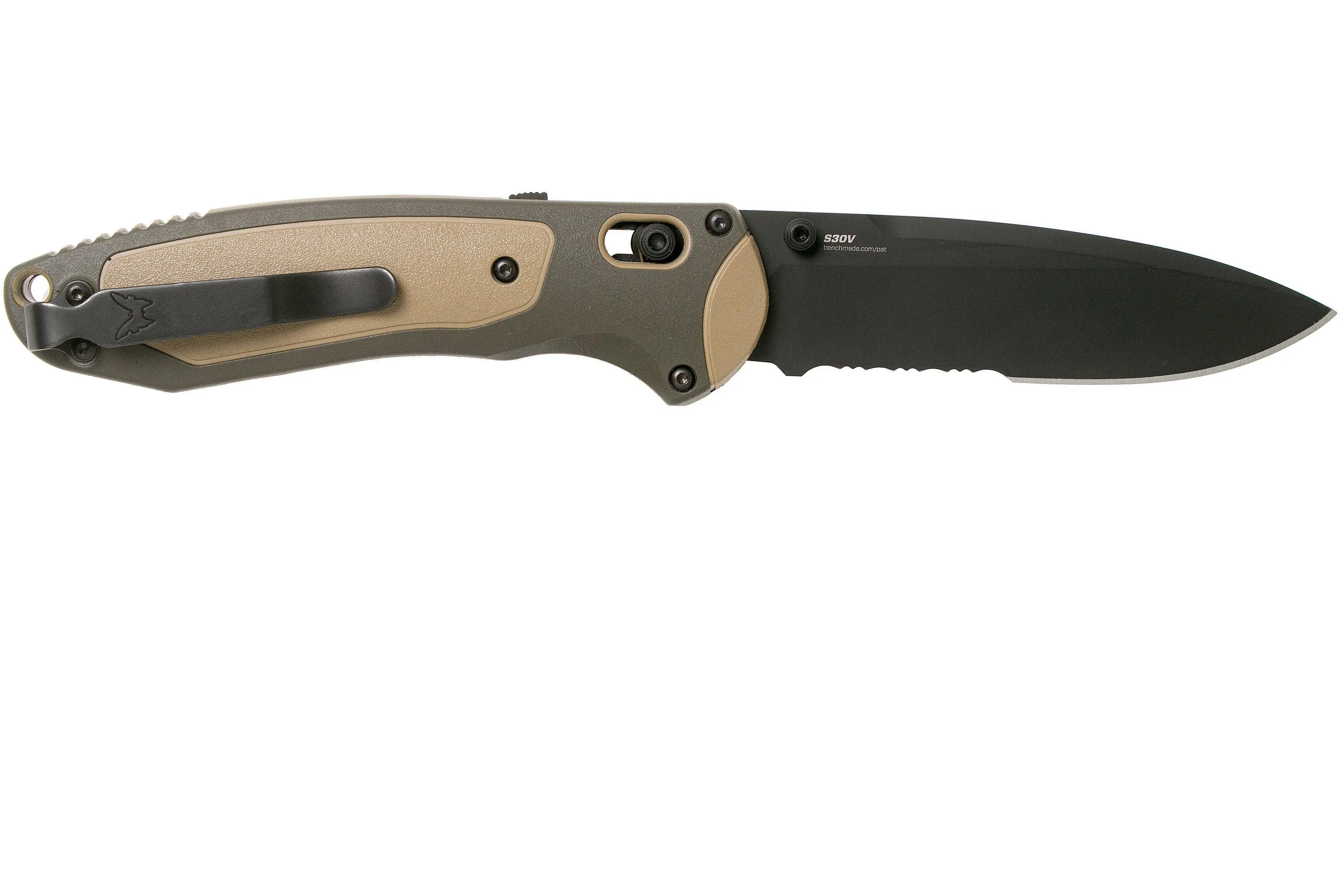 BENCHMADE BOOST FEDERAL GOVERNMENT EXCLUSIVE 590SBK1 TAN SERRATED NAVAJA