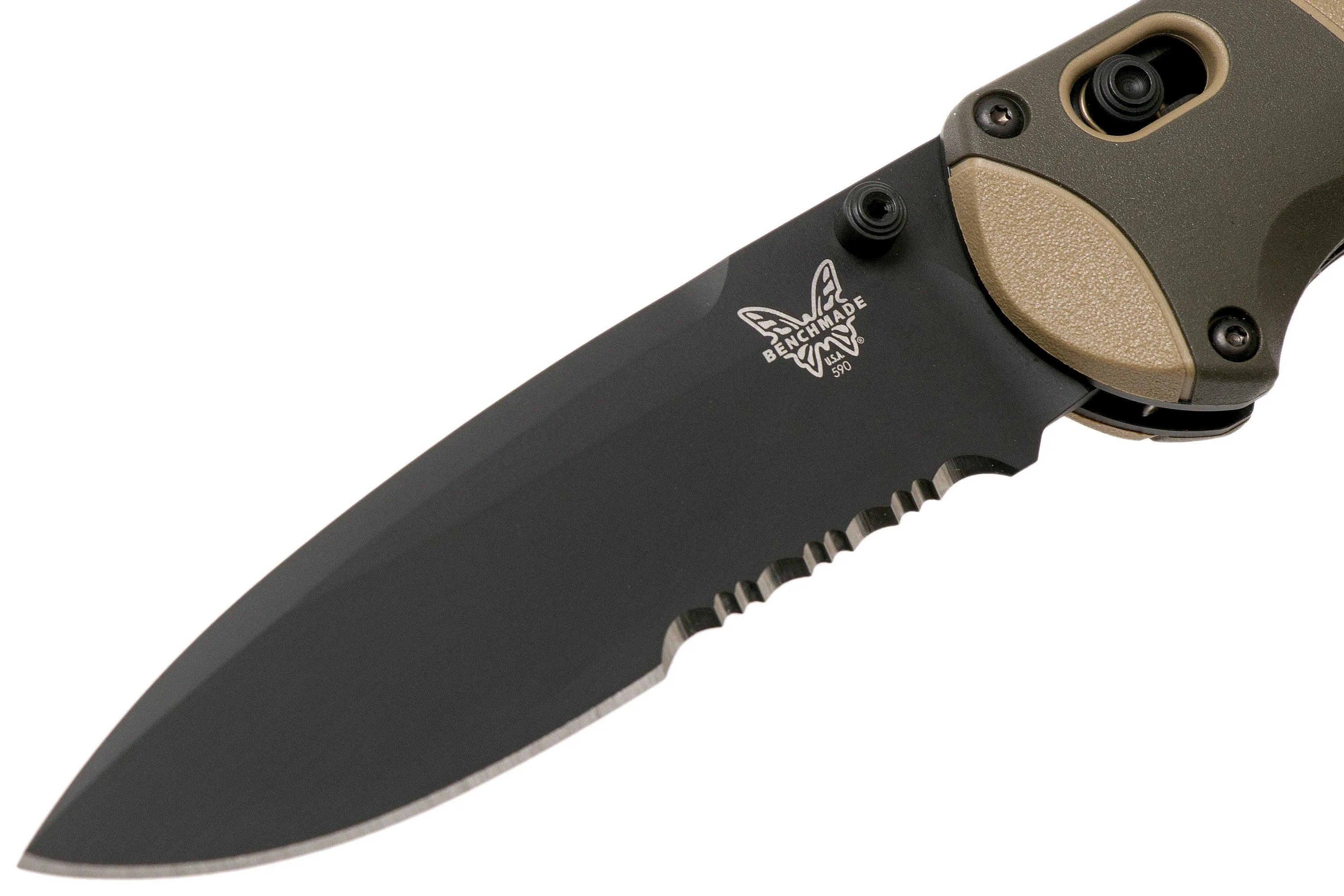 BENCHMADE BOOST FEDERAL GOVERNMENT EXCLUSIVE 590SBK1 TAN SERRATED NAVAJA