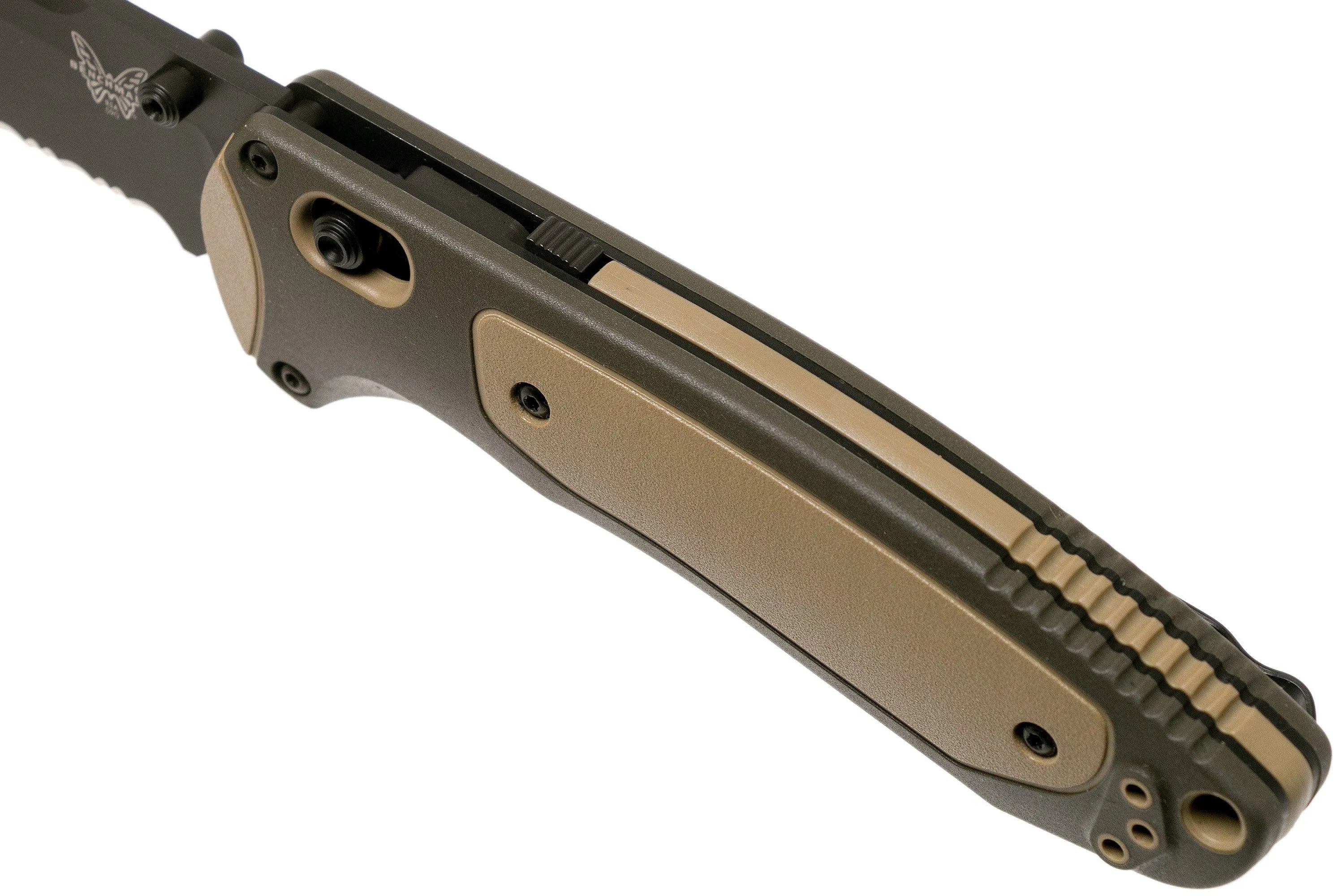 BENCHMADE BOOST FEDERAL GOVERNMENT EXCLUSIVE 590SBK1 TAN SERRATED NAVAJA