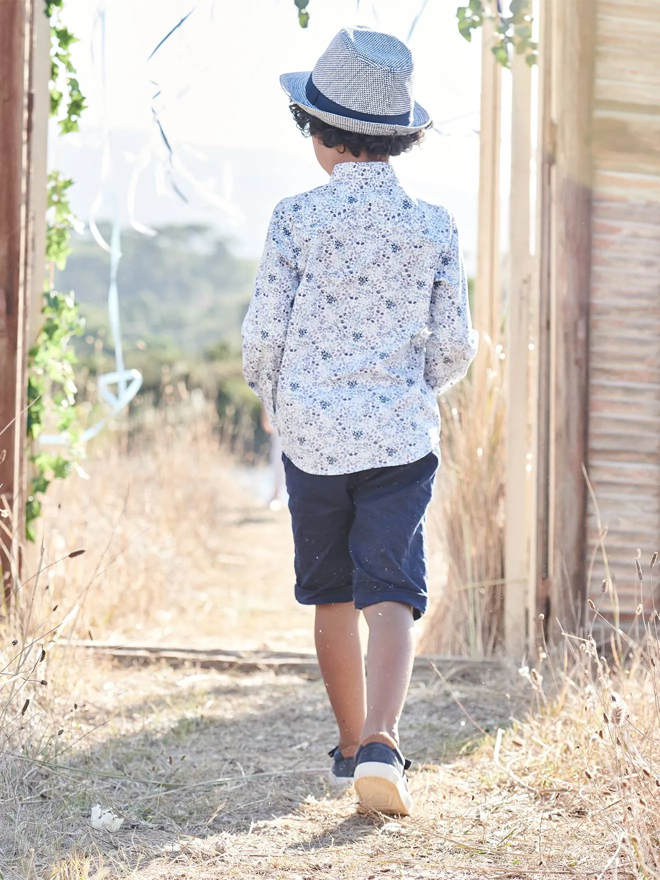 Bermudas de algodón y lino para niño