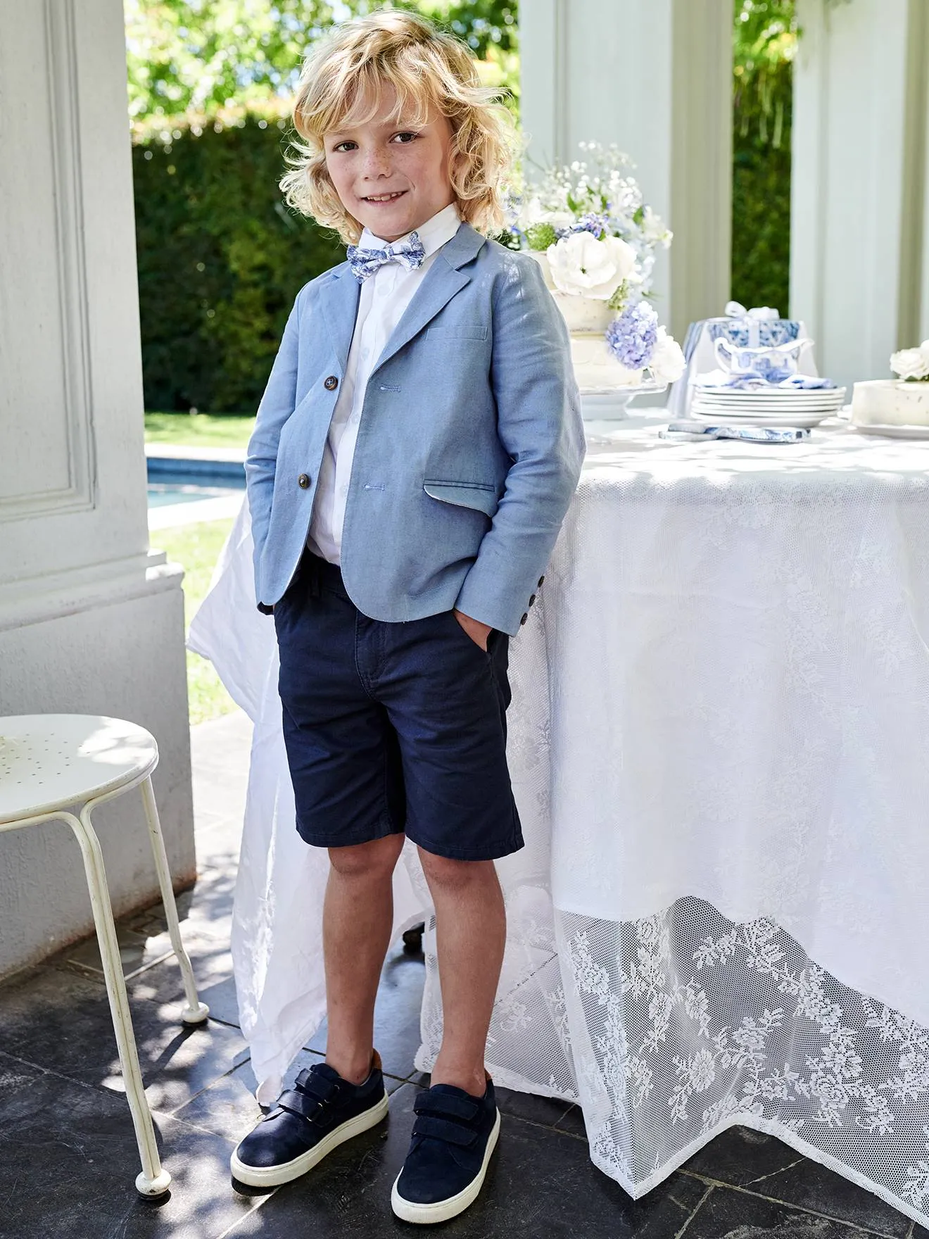 Bermudas de algodón y lino para niño