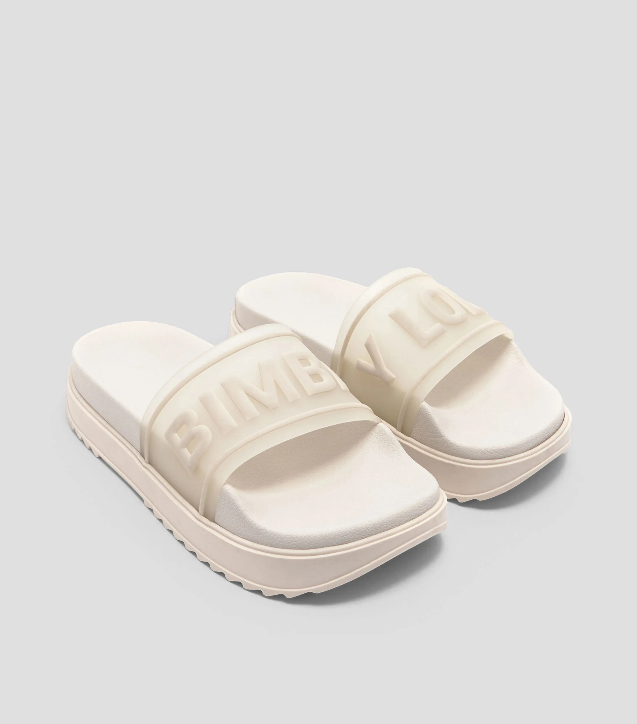 Bimba y Lola Sandalias Flip Flop con plataforma baja blancas Mujer