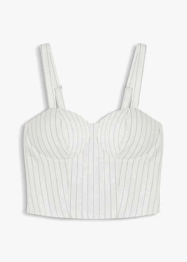 BLUSA SIN MANGAS BLANCONEGRO DE RAYAS