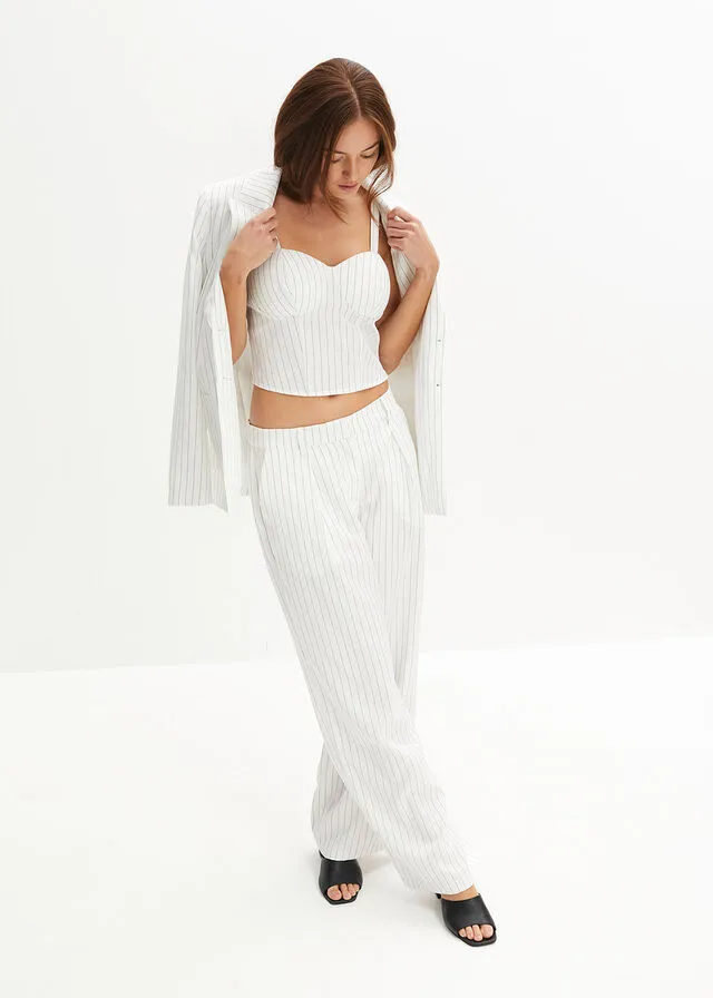 BLUSA SIN MANGAS BLANCONEGRO DE RAYAS