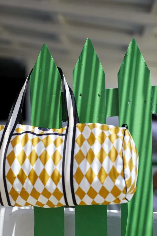 Bolsa de deporte para niños de algodón resinado rombos