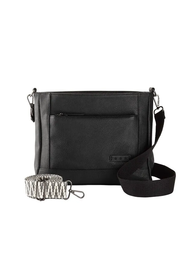 BOLSO TIPO BANDOLERA CON CORREA INTERCAMBIABLE NEGROLIMAROSA