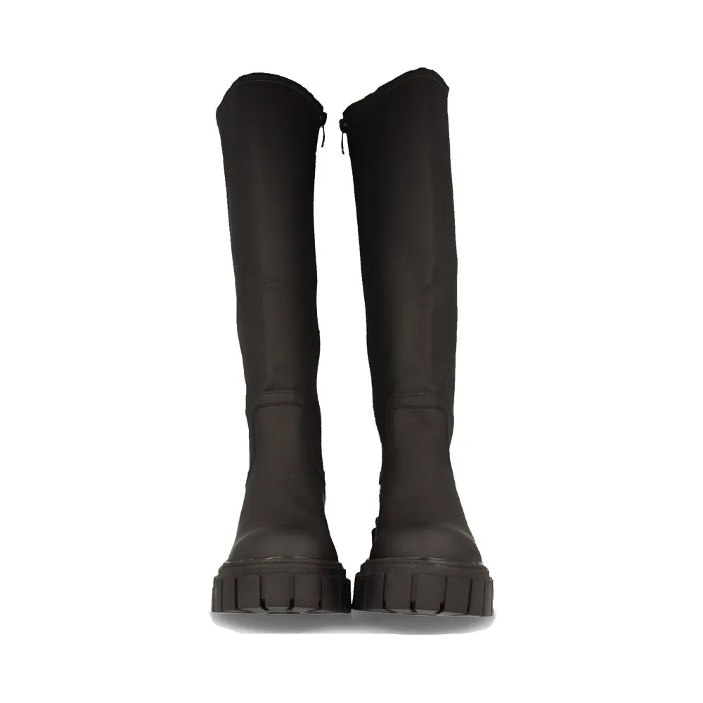 Bota de Agua para Mujer con Plataforma Estampado Liso y Cierre de Cremallera Otoño Invierno
