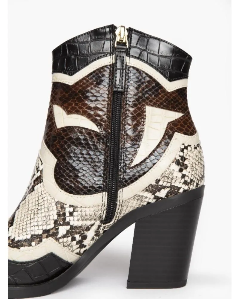 Botas CORINA  de Mujer BOTIN COWBOY CON TACON PARA MUJER M4745 COLOR  MARRON