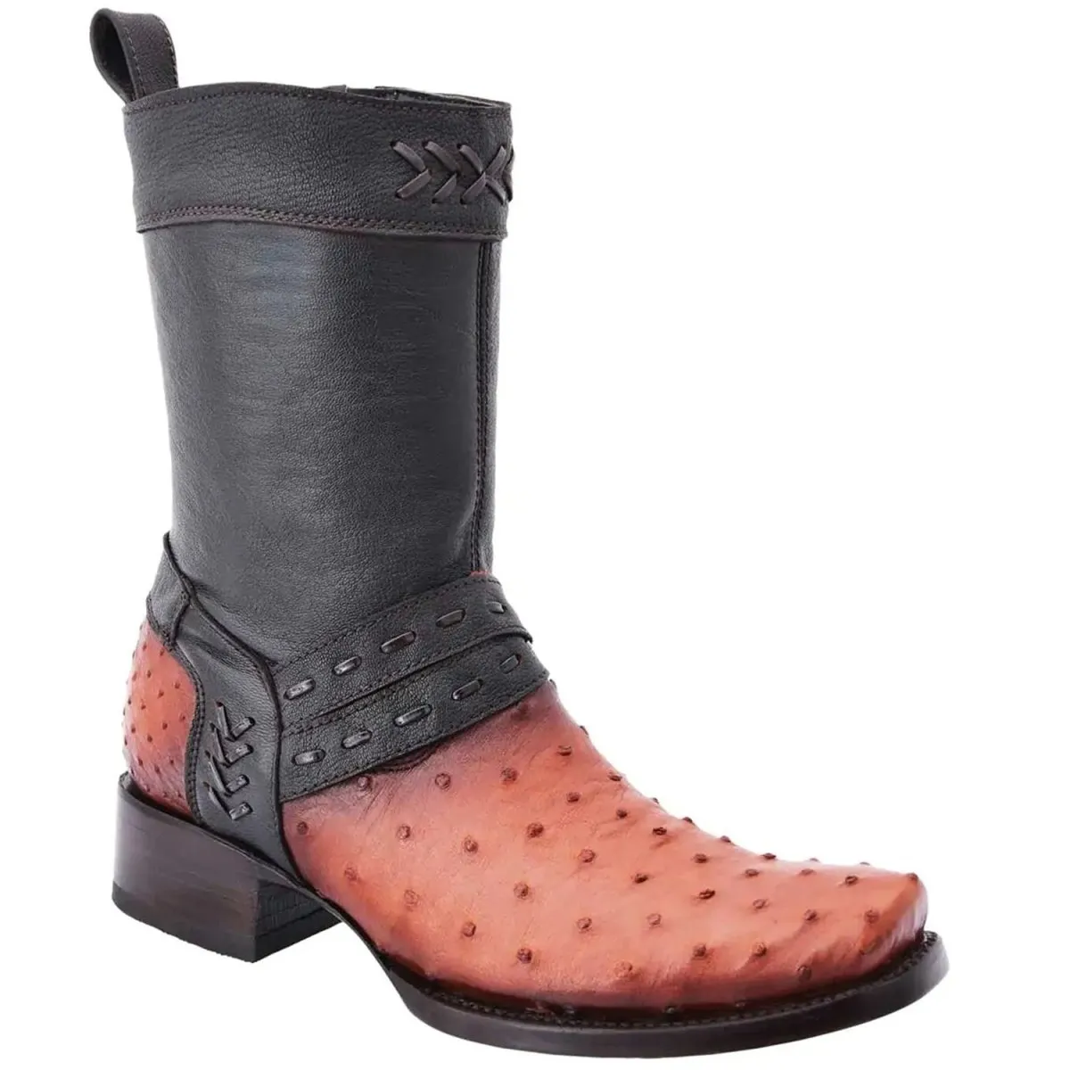 BOTAS DE AVESTRUZ ORIGINAL HORMA CUADRADA WD017
