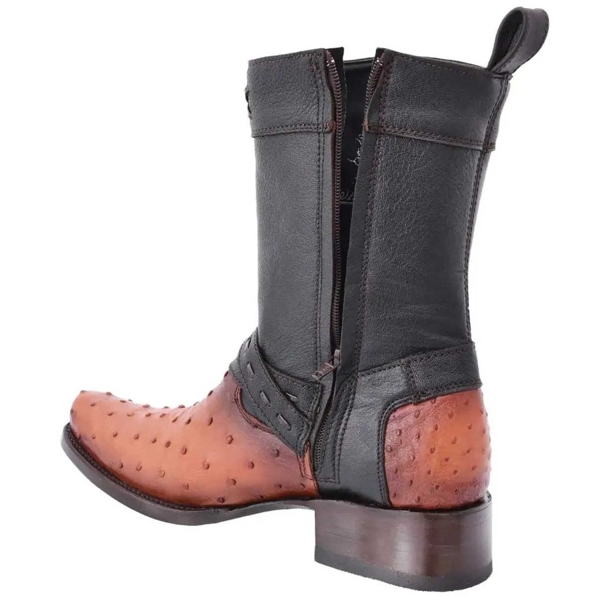 BOTAS DE AVESTRUZ ORIGINAL HORMA CUADRADA WD017
