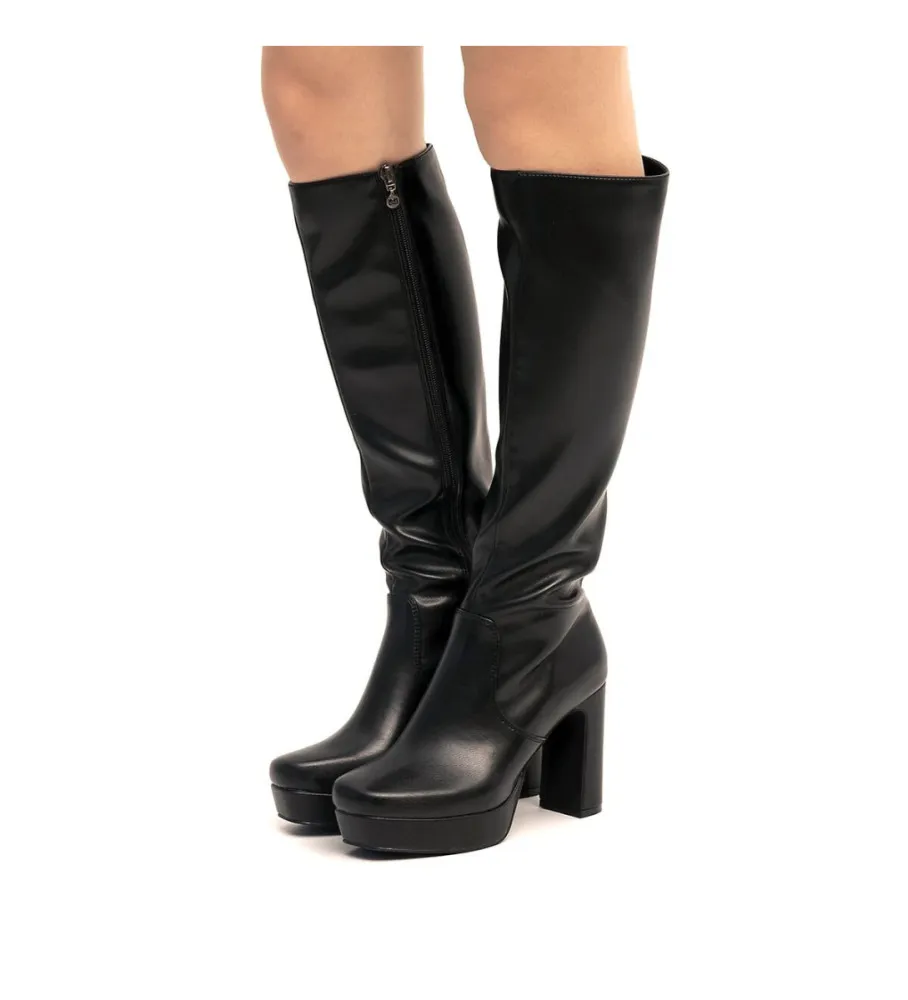 BOTAS ROSETA NEGRO ALTURA TACóN 9CM