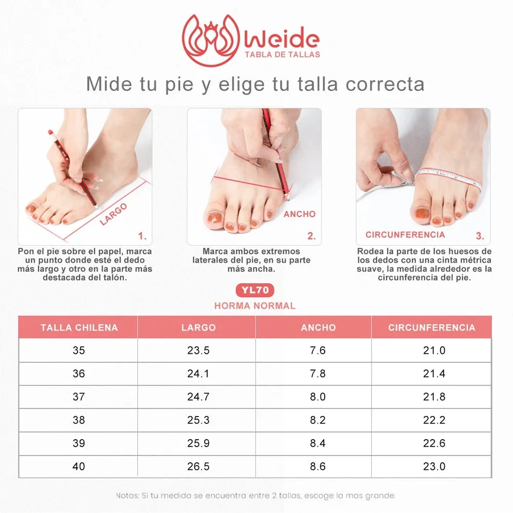 BOTINES TACO MUJER NEGRO WEIDE YL70