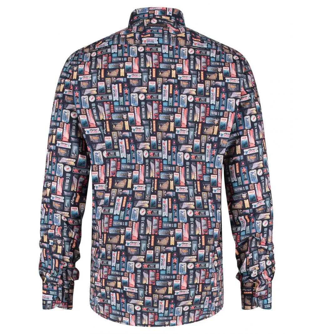 Camisa A Fish Named Fred cinema tickets navy