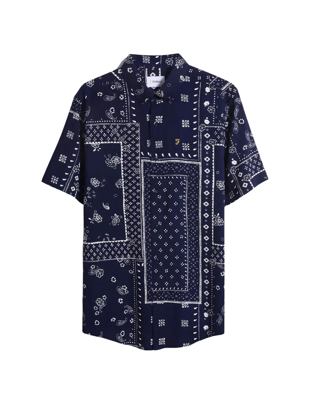 Camisa Farah Marcus Print Navy