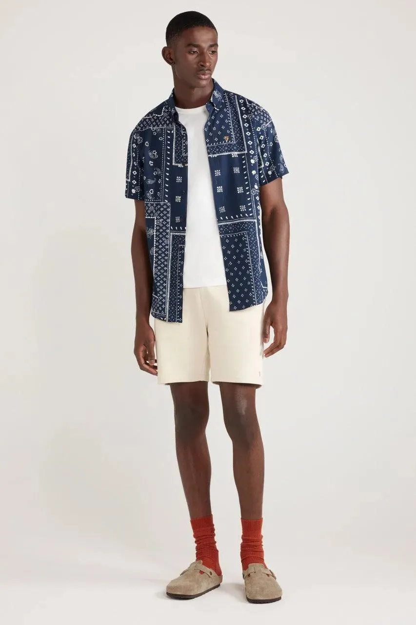 Camisa Farah Marcus Print Navy