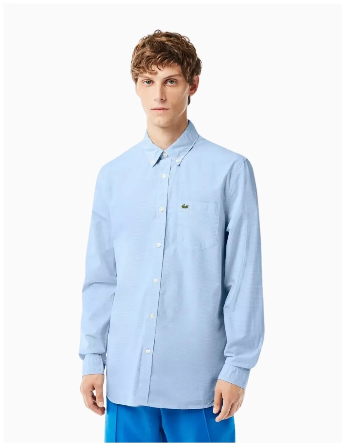 CAMISA LACOSTE REGULAR FIT CUADROS AZUL