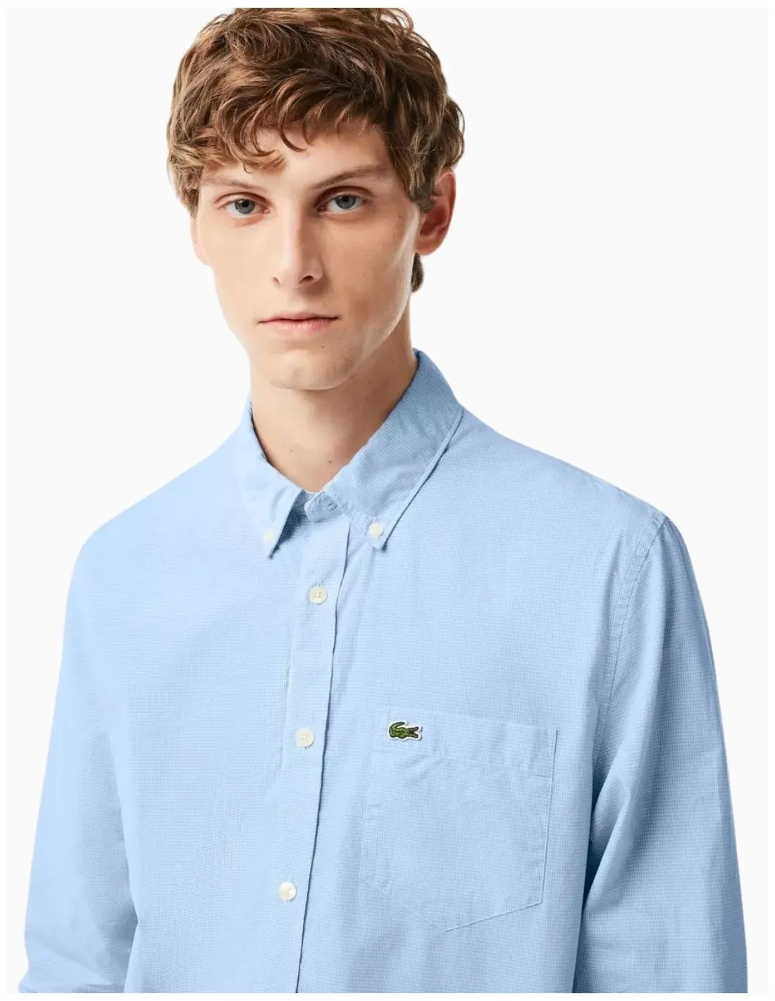 CAMISA LACOSTE REGULAR FIT CUADROS AZUL