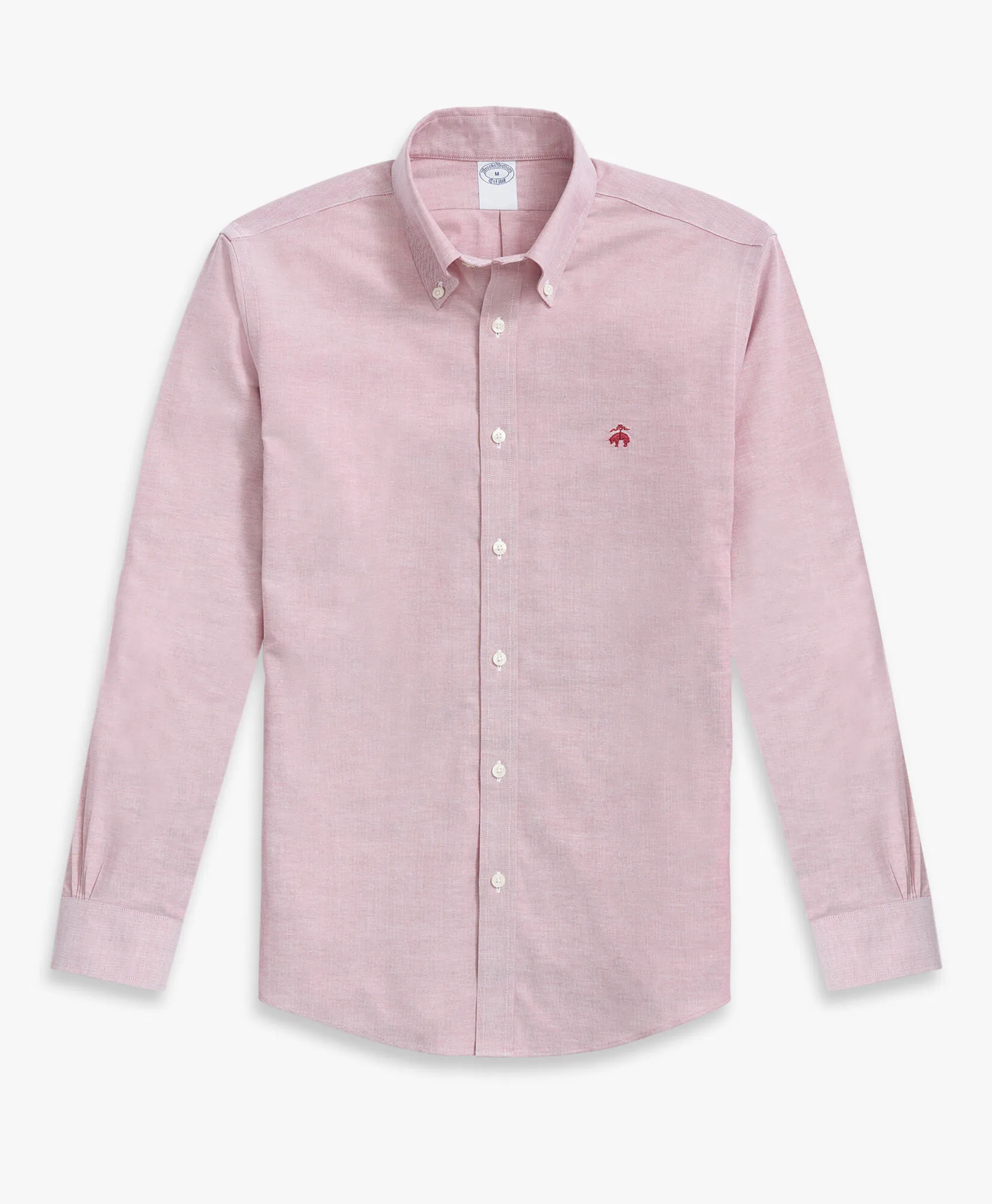 CAMISA NONIRON DE ALGODóN ELáSTICO ROJO CORTE REGULAR CON CUELLO BUTTON DOWN