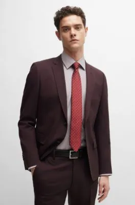 Camisa regular fit de planchado fácil en algodón elástico a rayas