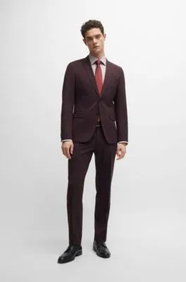 Camisa regular fit de planchado fácil en algodón elástico a rayas