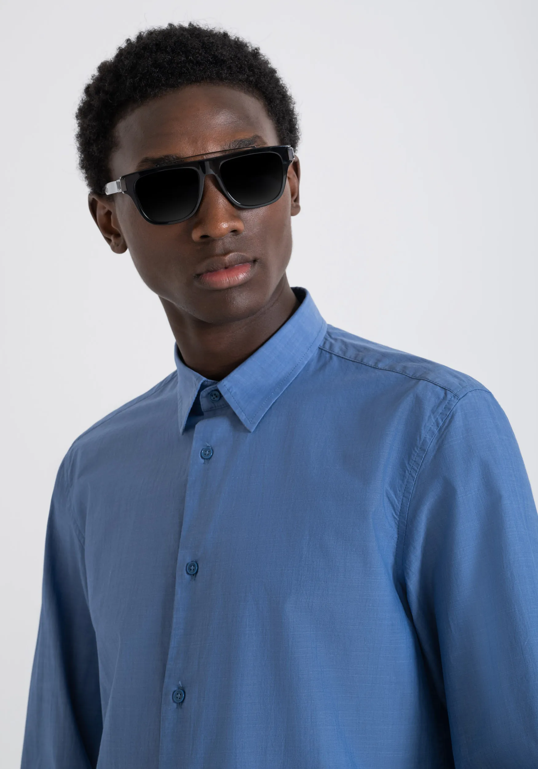 CAMISA SLIM FIT NAPOLI DE ALGODÓN CON ESTAMPADO INTEGRAL