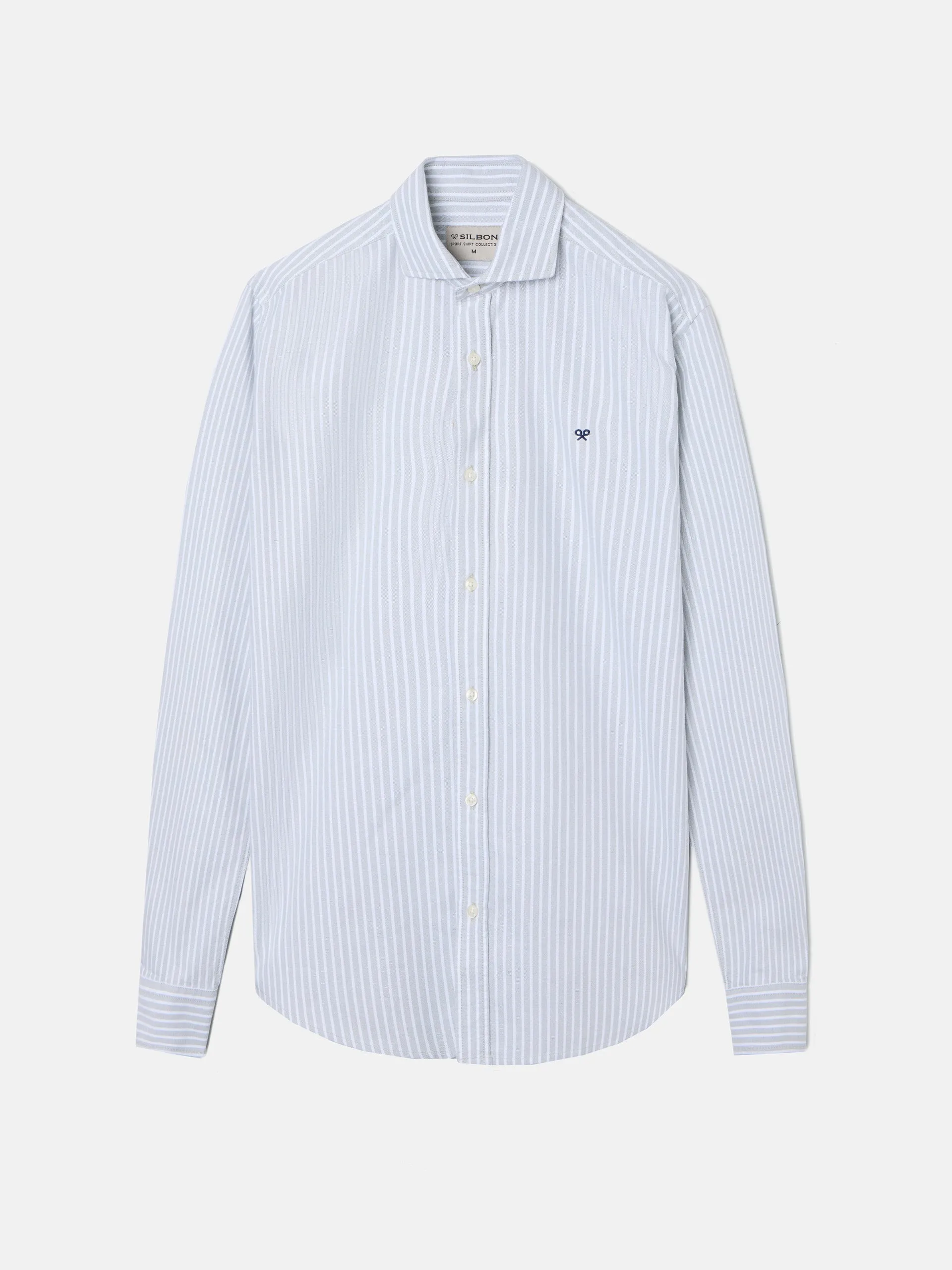 Camisa sport oxford rayas anchas verdes