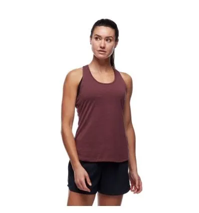 Camiseta de escalada Black Diamond Splitter para mujer (Cherrywood Stripe)