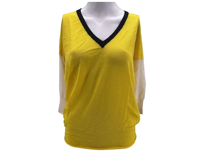 Camiseta de punto LEETHA.Cachemira S internacional Amarillo 