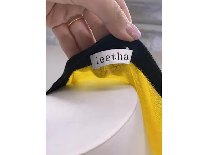 Camiseta de punto LEETHA.Cachemira S internacional Amarillo 
