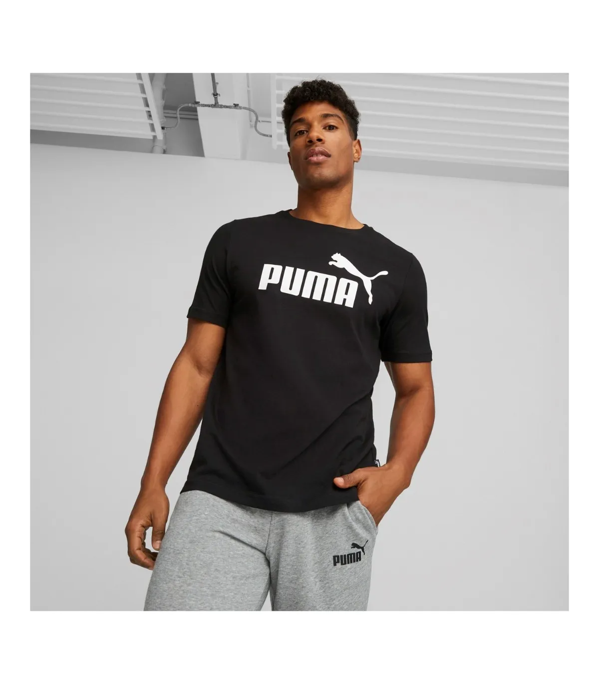 Camiseta Puma Essentials Logo Negra