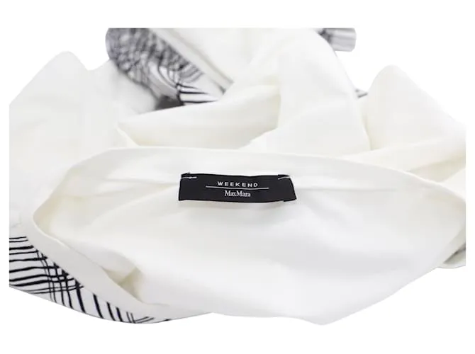 Camiseta Weekend Max Mara Plaid en algodón estampado blanco 